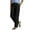 Black, variant on Women High Waist Casual Straight Leg Pants Office Work Trousers Suit Pants Back Elastic Waistband Blue S