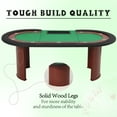 thumbnail image 4 of Homhum 9-Players Poker Table, 82" Game Table w/ Dealer Position & Heavy-Duty Solid Wood Legs, Green, 4 of 7