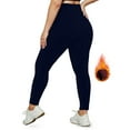thumbnail image 3 of qucoqpe Womens Plus Size High Waist Fleece-Lined Thermal Yoga Pants Fall Winter Stretchy Comfortable Warm Workout Leggings, 3 of 6