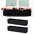 thumbnail image 1 of Cajas para macetas colgantes para exteriores 2 unidades 40 pulgadas con soporte sistema de riego automático rectangular grande contenedor vertical par, 1 of 8