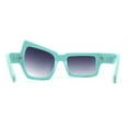 thumbnail image 2 of Womens Asymmetrical Raised Eyebrow Fun Diva Plastic Rectangle Sunglasses Mint Smoke, 2 of 5