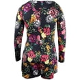 thumbnail image 2 of GUESS Women's Floral Print Romper Jumpsuit, Large, Black, 2 of 2