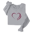 thumbnail image 4 of YueHuiYing Women's Loose-Fit Pink Heart Random Print Crew Neck Long Sleeve Valentine's Day Gentle Style Comfortable Top, 4 of 4