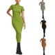 thumbnail image 5 of Txlixc Vestido de punto largo, cuello alto de manga corta Txlixc  moda, 5 of 5