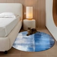 thumbnail image 3 of Blue Grey Ombre Large Area Rugs for Bedroom Living Room, Soft Non Slip Carpet Bedside Rug, Abstract Art Oil Painting Modern Round Floor Cover Kitchen Accent Rug 3.3' for Dining Room/Office, 3 of 9