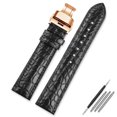 thumbnail image 3 of Correa de piel de cocodrilo para reloj Longines Master Omega con cierre de mariposa para hombre y mujer, 12, 14, 16, 18, 20, 22 y 24 mm, 3 of 5