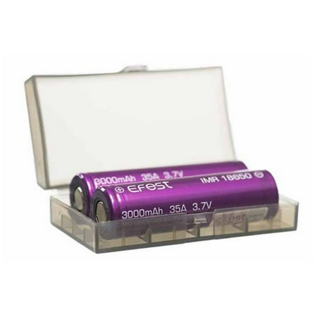 2x Purple EFEST IMR 18650 35A RECHARGEABLE Li-MN Battery 3000mAh w/ free
