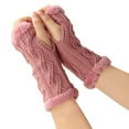 thumbnail image 2 of Fgnfyis Warm Thick Fingerless Knitted Gloves with for Comfortable Winter Wear Pink One Size, 2 of 5