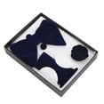 thumbnail image 2 of Juego de 5 lazos para corbata, elegantes y clásicos, de fácil manejo, para hombre, con pañuelo de bolsillo, gemelos y ramillete para regalo de cumpleaños, color azul oscuro, 2 of 10