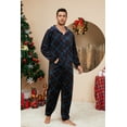 thumbnail image 2 of U2SKIIN Pajamas for Men Onesie, Zipper Matching Jumpsuit for Couples Ultra Soft Plaid Hooded Pjs Set,(Blue Green Plaid,2XL), 2 of 5