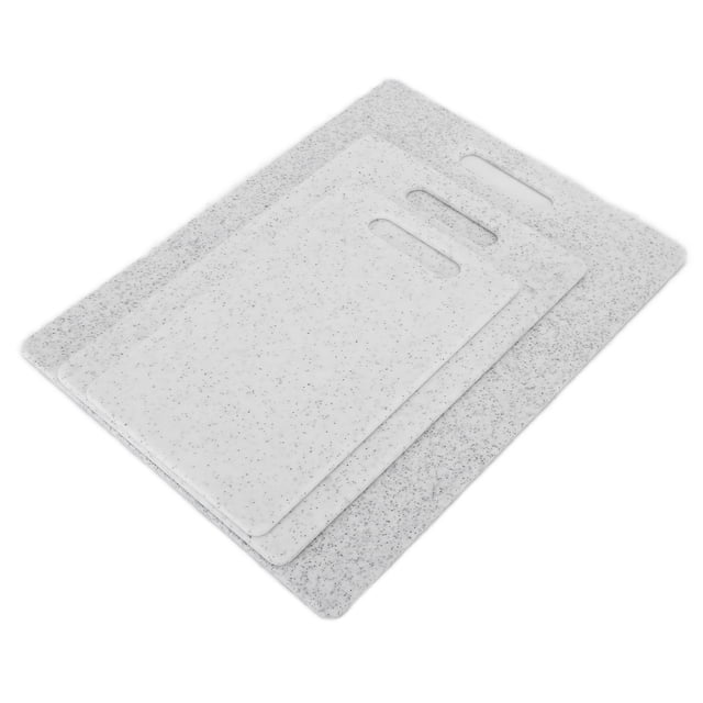 Cutting Board Set, Food Grade Double-Sided 3Pcs Chopping Board Non- For Restaurant For Home For Kitchen White