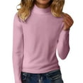 thumbnail image 2 of Floleo Women's Ribbed Turtleneck Fitted Tops Long Sleeve Shirts Basic Thermal Layering(Pink,XL), 2 of 9