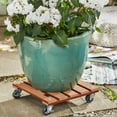 thumbnail image 6 of Wagner design yourself 11.4" Terra Cotta Wood Plastic Composite Square Plant Caddy, 6 of 6