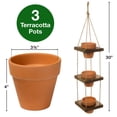 thumbnail image 3 of Excello Global Products 3 Pot Hanging Planter: Farmhouse Solid Wood Rustic Distressed wood. Includes 3 medium small ceramic pots.? Ready to Hang. - EGP-HD-0406, 3 of 5