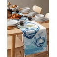 thumbnail image 6 of Summer Ocean Blue Table Runner Cotton Linen 36 Inch Holiday Dresser Scarves, Watercolor Fish Flower Tablerunner for Kitchen Coffee Dining Bedroom Home Living Room Dinner Scarf Décor 13''x36'', 6 of 9