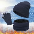 thumbnail image 2 of Womens Winter Hat Hats for Men Women&Men Autumn Winter Warm Cute Wool Hat Scarf Gloves Slouchy Three Pieces Winter Snow Knit Cap Screen Mittens Scarves Sets, 2 of 6