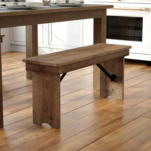 40" x 12" Antique Rustic Solid Pine Folding Farm Bench