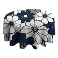 thumbnail image 4 of Blue Pioneer Flower Round Tablecloth 60" X 60",Wrinkle Wipeable Table Cloth for Kitchen Dining Room Picnic Patio Party, 4 of 6
