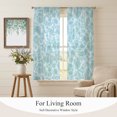 thumbnail image 4 of Mint Green Ocean Waves Sheer Curtains 63 Inches Long, Summer Sea Coastal Light Filtering Window Curtains for Living Room/Bedroom, Rod Pocket Voile Sheer Curtain Drapes, 52"W x 63"L, 2 Panels, 4 of 8