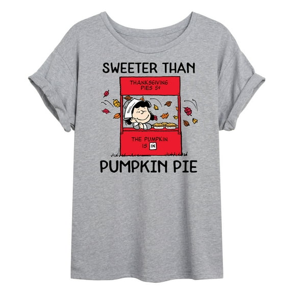 Peanuts - Sweeter Than Pumpkin Pie- Juniors Ideal Flowy Muscle T-Shirt