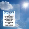thumbnail image 6 of No Snowmobiles Allowed On This OSHA Notice Rigid Plastic Sign 18 Inch x 12 Inch - 10 Pack, 6 of 8
