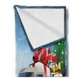 thumbnail image 2 of Christmas Soft Flannel Fleece Throw Blanket, Red and White American Truck in December Winter Night Moon and Stars Tree, Cozy Plush for Indoor and Outdoor Use, 50" x 60", Blue Red White, by Ambesonne, 2 of 5