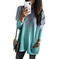thumbnail image 3 of LilyLLL Women's Plus Size T Shirt Long Sleeve Crew Neck Pocket Tunic Blouse Tops, 3 of 3