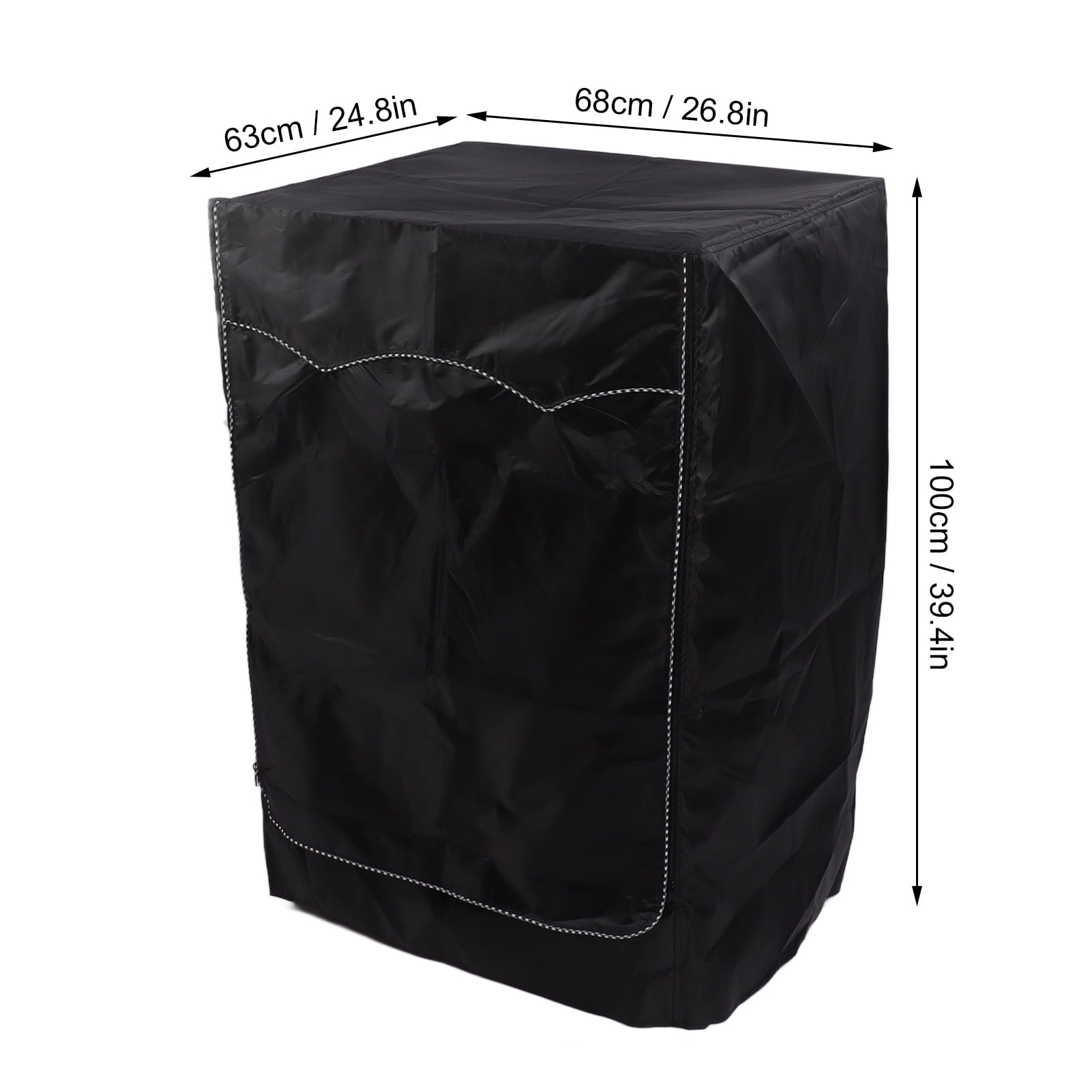 Washing Machine Cover, Sunproof Black PU Coating Front Load Washer Dryer Cover Oxford Cloth  For Balcony