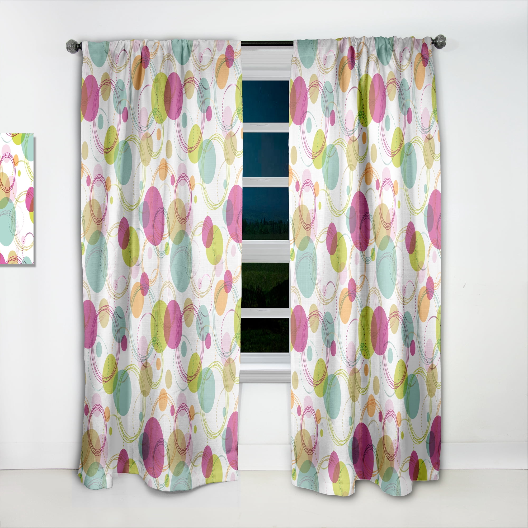 Designart 'Circular Design Retro Pattern II' Mid-Century Modern Curtain Panel