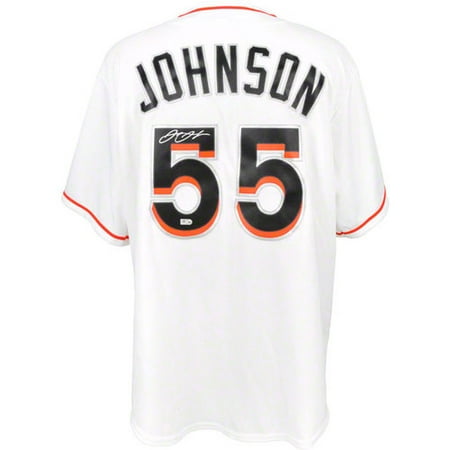 MLB - Josh Johnson Autographed Jersey | Details: Miami Marlins, White, Majestic, Replica