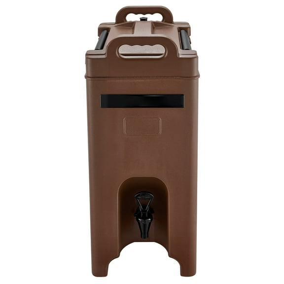 KFFKFF Insulated Beverage Dispenser, 5 Gal/19L Thermal Drink Server with Spigot & Handle, Food-Grade Hot and Cold Container for Tea, Coffee, and Water in Cafes & Restaurants, Brown