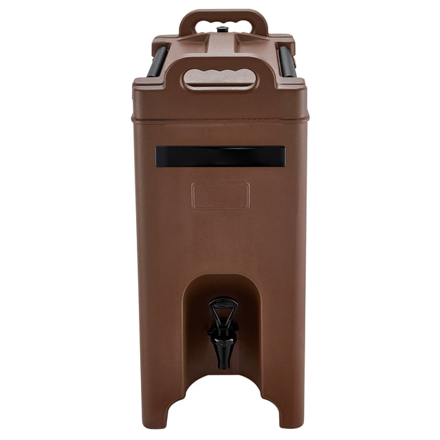 KFFKFF Insulated Beverage Dispenser, 5 Gal/19L Hot and Cold Beverage Server with Spigot & Handle, Food-Grade Thermal Drink Dispenser Cooler for Tea Coffee Water in Cafes & Restaurants, Brown