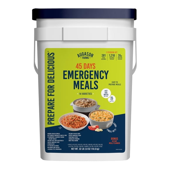 45 Day Emergency Food Supply Kit, Dehydrated Meal Survival Food Bucket