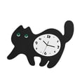 thumbnail image 2 of Reloj de pared con diseño de gato, bonito gatito, divertido, creativo, silencioso, fácil de leer, dibujos animados para decoración del aula, el hogar, negro, 2 of 8