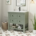 thumbnail image 3 of Eclife 30" Single Bathroom Vanity With Integrated Sink Top, 2 Smooth Drawers, Faucet, 3 of 11