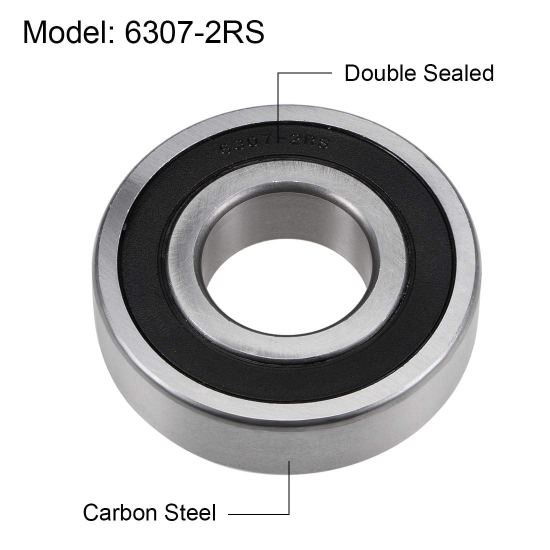 DEEG 1 PCS 6307-2RS Deep Groove Ball Bearings Z2 35mm X 80mm X 21mm Double Shielded Carbon Steel