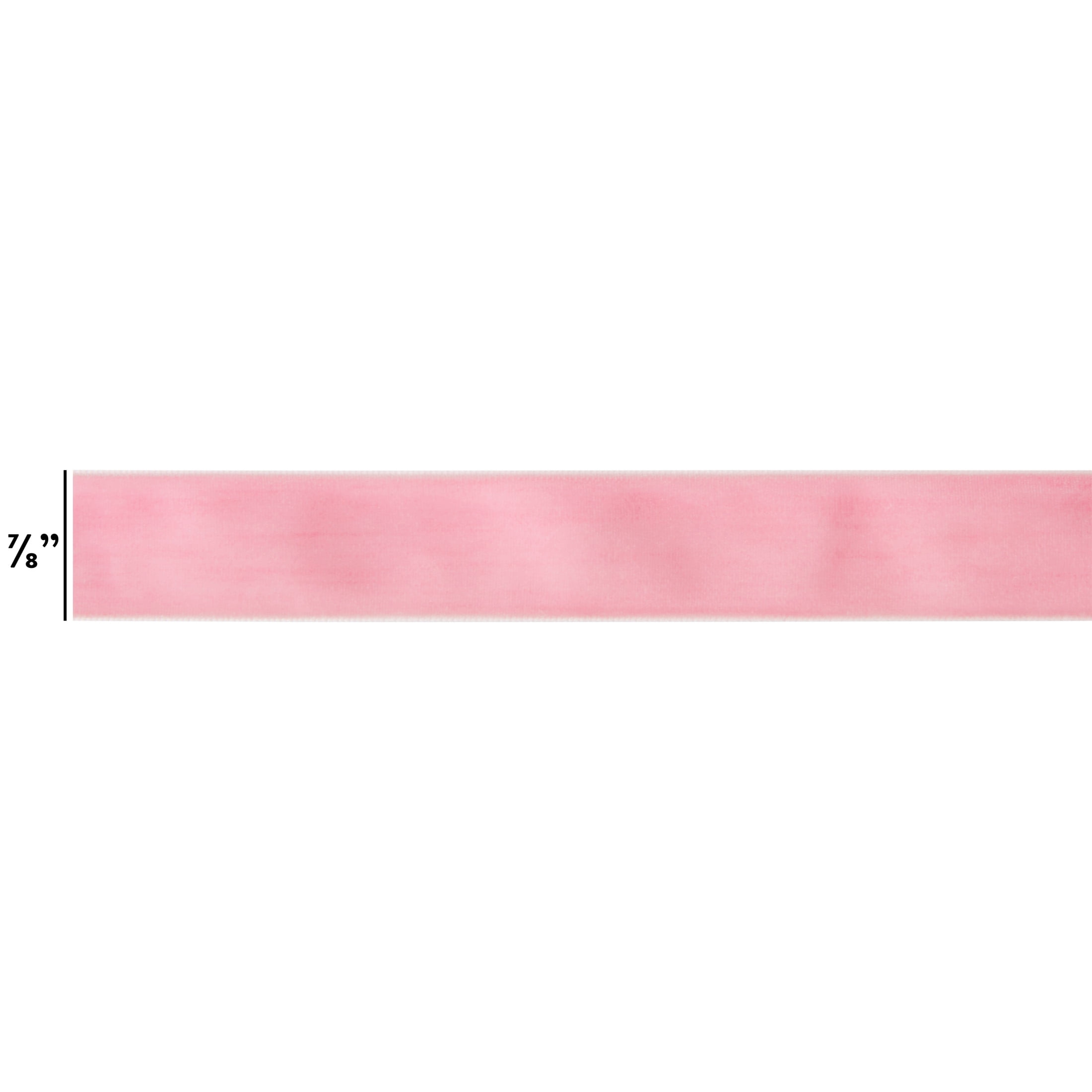 Offray classiq pink velvet 0.875in x 12ft for crafts and gifting