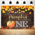 thumbnail image 4 of Fall Maple Leaf Background Pumpkin First Birthday Party Backdrop Wood Light Photography Backdrop Baby Shower Birthday Decoration,5X3FT, 4 of 5