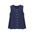 thumbnail image 6 of Axiiglly Tank Tops for Women Cotton Linen V Neck Button Down Sleeveless Relaxed Fit Boho Peplum Summer Fashion Tops 2026, S-2XL, 6 of 6