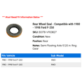thumbnail image 2 of Rear Wheel Seal - Compatible with 1980 - 1998 Ford F-250 1981 1982 1983 1984 1985 1986 1987 1988 1989 1990 1991 1992 1993 1994 1995 1996 1997, 2 of 2