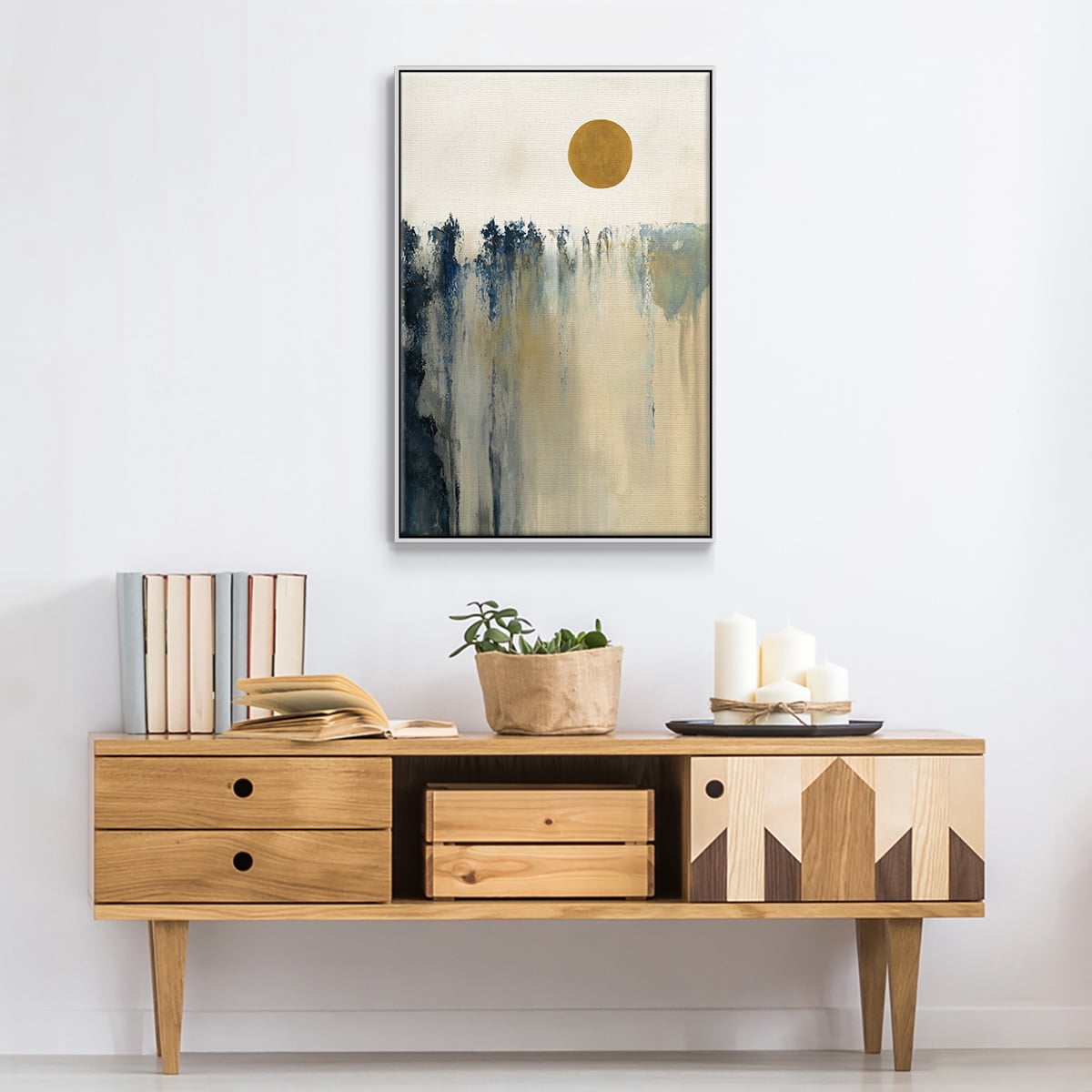 Equilibrium Framed Premium Gallery Wrapped Canvas - Ready to Hang - 17 x 25 - White Floating Frame