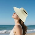 thumbnail image 3 of Women's Sun Visor Hats Wide Brim Straw Beach Hat Ponytail Foldable Packable Beach Vacation Beach Women Bags Clout Visor Hiking Visors for Women Deaconess Hat Tennis Hat Girls Women for Beach Dominoes, 3 of 3