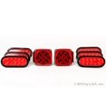 thumbnail image 3 of Red Hound Auto Led Pair Trailer Square Tail Light under 80 inches & 6) 6 inches Red Oval Side Marker Lights, 3 of 5