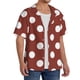thumbnail image 2 of Fotbe Maroon And White Polka Dot Camisa Estampada de Manga Corta para Hombre, Casual de Verano, Estilo Playero, Sin Arrugas-4X-Large, 2 of 5