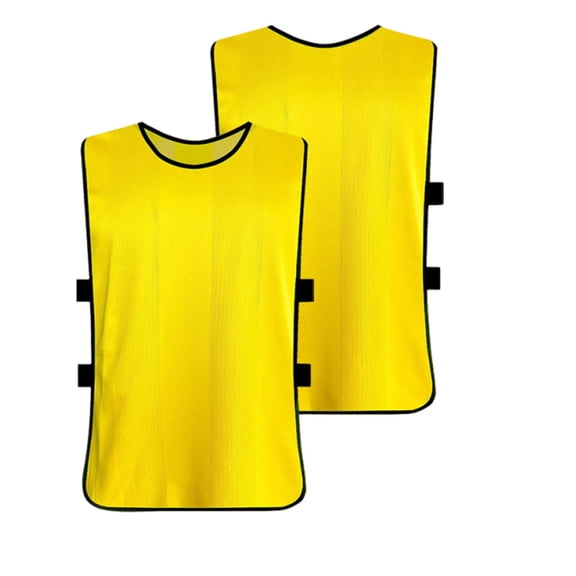 Kids Mesh Scrimmage Vest Boys Girls Soccer Training Pinnies Breathable Team Practice Jersey for PE Sports Camp 5-12 Years Yellow