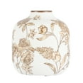 thumbnail image 5 of Home Decor Collection Sterling & Noble Home White Ceramic Brown Floral Painted Tabletop Vase, 5 of 15