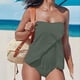 thumbnail image 2 of Traje de Baño de Dos Piezas de Mujer Traje de Baño Sólido Conjunto de Ropa de Playa, Bikini Sexy con Cuello en V para la Piscina Y la Playa, 2 of 9