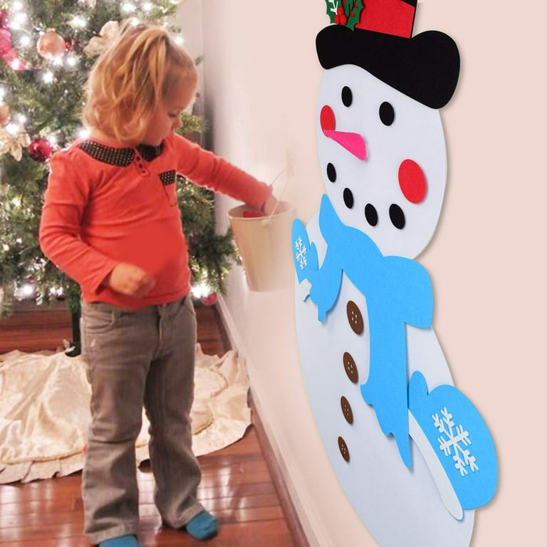 Great Choice Products Felt Snowman For Kids Wall, 3.2Ft DoubleSided Diy  Felt Christmas Snowman Set