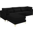 thumbnail image 1 of Meridian Furniture Julia Black Velvet Modular Sectional, 1 of 6