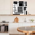 thumbnail image 5 of Framed Canvas Wall Art for Living Room Gray Geometric Wall Decor, Black Abstract Lines Aesthetic Paintings for Bedroom Office Kitchen Bathroom, Ready to Hang Artwork Wall Pictures 8x8 Inch, 5 of 9